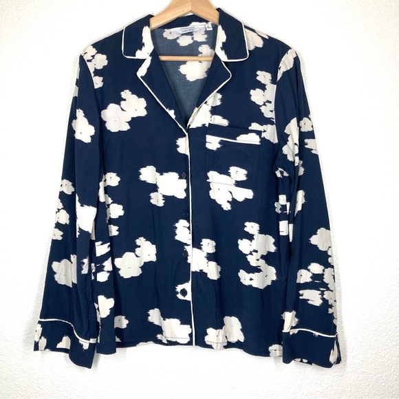 & Other Stories Womens Long sleeve top 6 Navy White Button Down - Picture 4 of 15